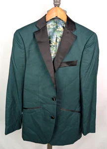 NWT INDOCHINO Tux Tuxedo Jacket Green Wool Cashmere Sz 36S - Picture 1 of 7