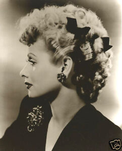 I Love Lucy Lucille Ball Beautiful Portrait Profile Curly Hair With Bows CLASSIC