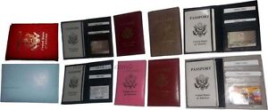 New USA Leather passport cover credit ATM card case photo ID holder brand new wt