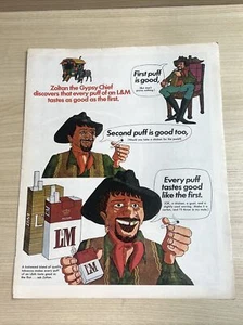 L&M LM Cigarettes Zaltan the Gypsy Chief 1969 Vintage Print Ad Life Magazine - Picture 1 of 1