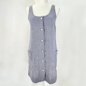 Rag Bone Shift Dress 4 Stripes Button Down Eyelet Trim Sleeveless Beach Nautical - Picture 1 of 15