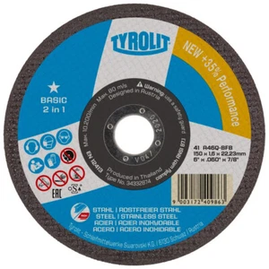 TYROLIT Trennscheiben 230x1,9mm 2 in 1 für Stahl/Edelstahl VA 230mm Trennscheibe - Bild 1 von 1