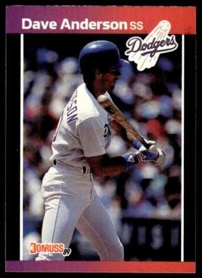 1989 Donruss 434 Dave Anderson Los Angeles Dodgers Baseball Card - Image 1 of 2