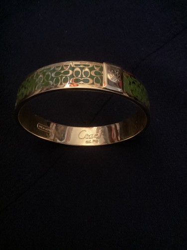 Bracciale Coach Logo C Tono Oro e Nero 1 2” Logo Coach e Firma