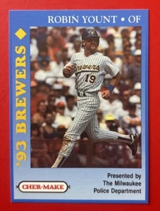 1993 MILWAUKEE BREWERS Robin Yount Police Baseball Card Vtg MLB HOF MPD - Picture 1 of 2