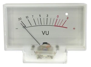 analoges High Precision VU Meter; mit Beleuchtung, Bohrung für LED im Anschlag - Picture 1 of 2