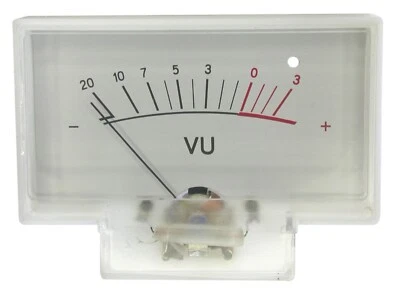 analoges High Precision VU Meter; mit Beleuchtung, Bohrung für LED im Anschlag