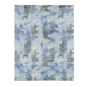 8'x10'2" THE INTERTWINED PASSAGE Silk With Text Wool Hand Knotted Rug R59495 - Picture 1 of 12