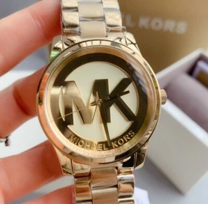 New Michael Kors MK5786 Women's 38mm Case Runway Gold-Tone Stainless Steel Watch