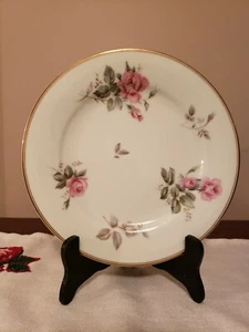 NORITAKE JAPAN PATTERN 5460 SALAD PLATE 7.5" GOLD TRIM PINK FLORAL ~ EXCELLENT - Picture 1 of 8