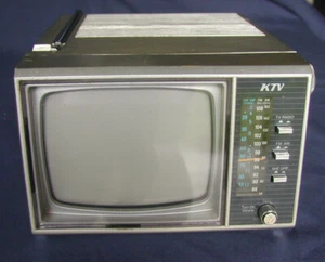 Vintage 1980's KTV Portable Battery TV VHF UHF AM/FM Radio Powers ON KT526A - Picture 1 of 7