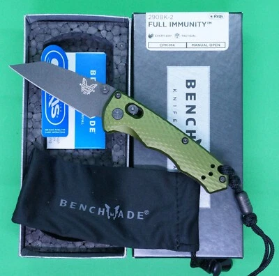 Benchmade 290BK-2 Full Immunity CPM-M4 Carbon Steel Woodland Green Axis Lock USA - Image 1 of 4