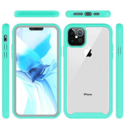 Strong Bumper Shockproof Transparent Case For iPhone 12 Pro Max 6.7" TEAL - Image 1 of 2