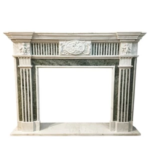 Carved Greek Marble Fireplace Mantel White Green Carrara L 150Cm - Picture 1 of 6