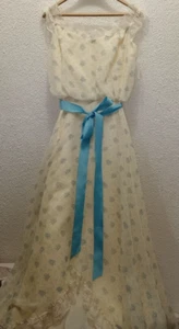 VTG 70s Women’s 12 Dress Cottage Core Floral Romantic Long Spring Southern Belle - Picture 1 of 14