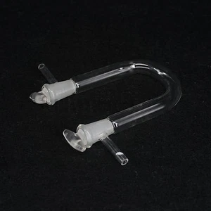 13x100mm Drying Glass Tube Adapter U shape With Stopper and Side Arm Labware - Picture 1 of 4