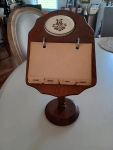 Vtg RARE Pfaltzgraff Village Pattern Wooden Recipe Stand w/cards Country Cottage - Picture 1 of 16