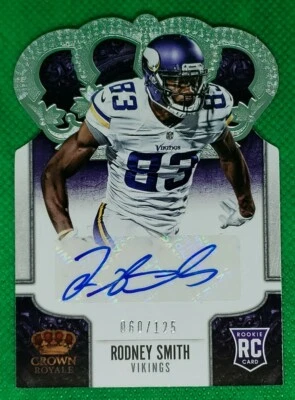 Rodney Smith 2013 Crown Royal Card #183 Rookie Autograph #'d 60/125 - Vikings - Image 1 of 3