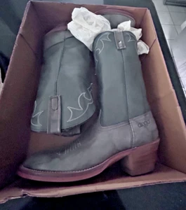 Stivali da cowboy vintage Acme Dingo 5965 blu grigio taglia 9,5D pelle Western USA uomo - Foto 1 di 24