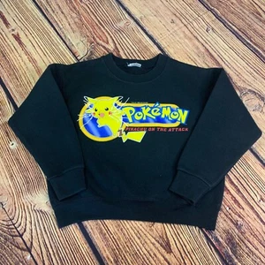 Vintage 1999 Pokemon Pikachu On The Attack Crewneck Sweatshirt Kids Small 6/7 - Picture 1 of 7