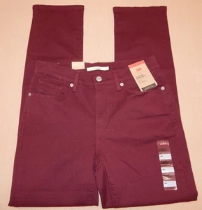 Jeans Levi's donna bordeaux classico dritto, pantalone taglia 16M nuovo con etichette - Foto 1 di 23
