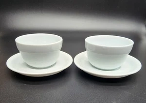 Vintage Restaurant-Ware Small Soup Bowls set of 2 w/Saucers - Picture 1 of 9