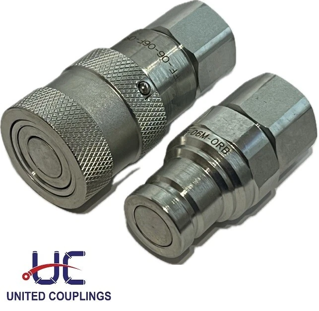 All Sizes Flat Face Hydraulic Coupler ORB/SAE Threads | Skid Steer Bobcat | - Image 1 of 1
