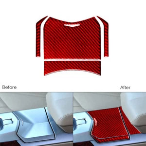 4Pcs For Cadillac CTS 2008-2022 Red Carbon Fiber Console Storage Box Trim Cover - Foto 1 di 11