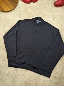 Polo Ralph Lauren Sweater Mens XXL Wool Blend Full Zip Navy Blue Vintage Vtg 2XL