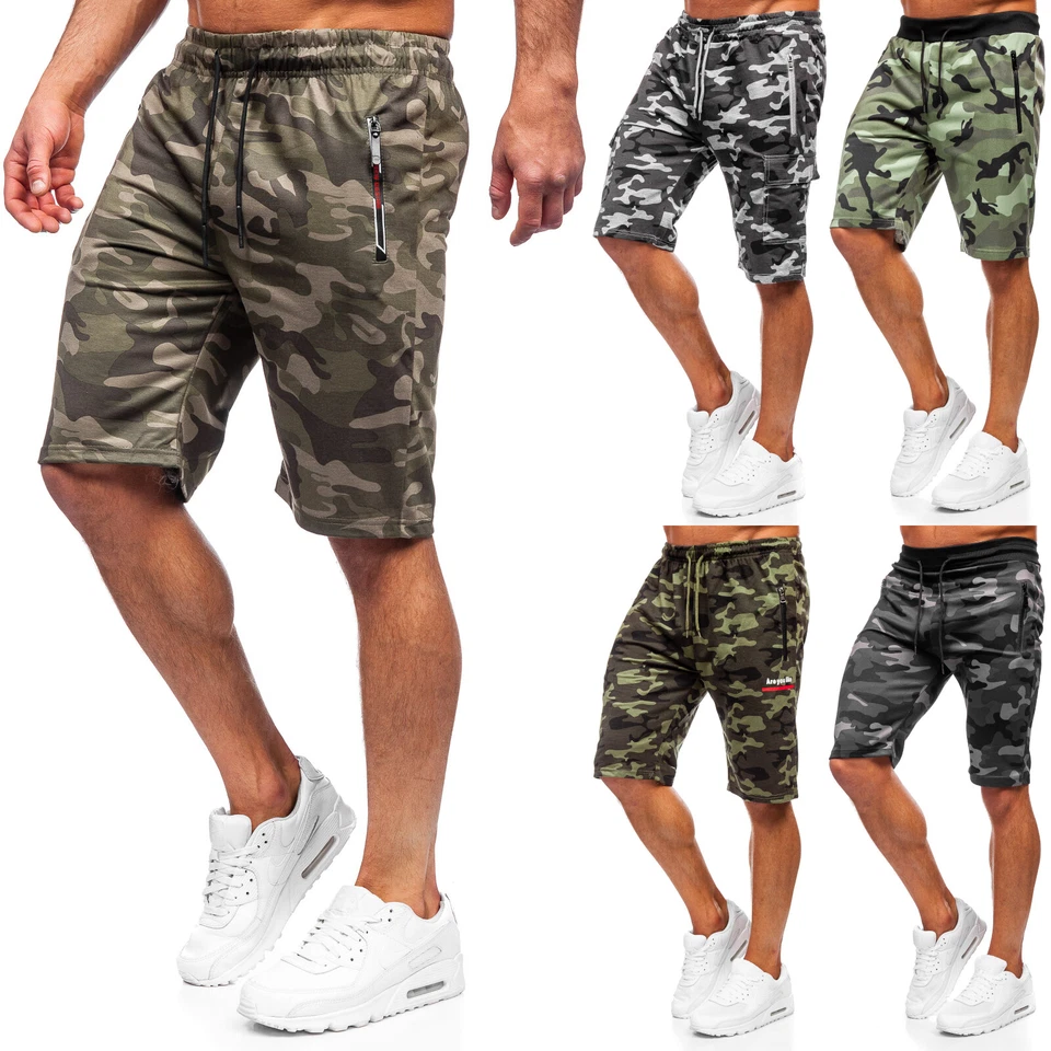Shorts Kurzhose Bermudas Sporthose Jogging Kurze Camo Sport Herren Mix BOLF Army - Bild 1 von 1