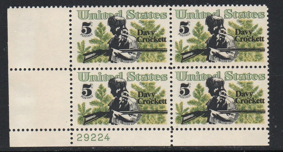 ALLY'S STAMPS US Plate Block Scott #1330 5c Davy Crockett [4] MNH [STK] - Image 1 of 1
