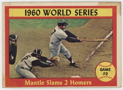 Mickey Mantle 1961 Topps. #307. Serie Mundial 1960 "Mantle Slams 2 Homers" Foto 1 de 2