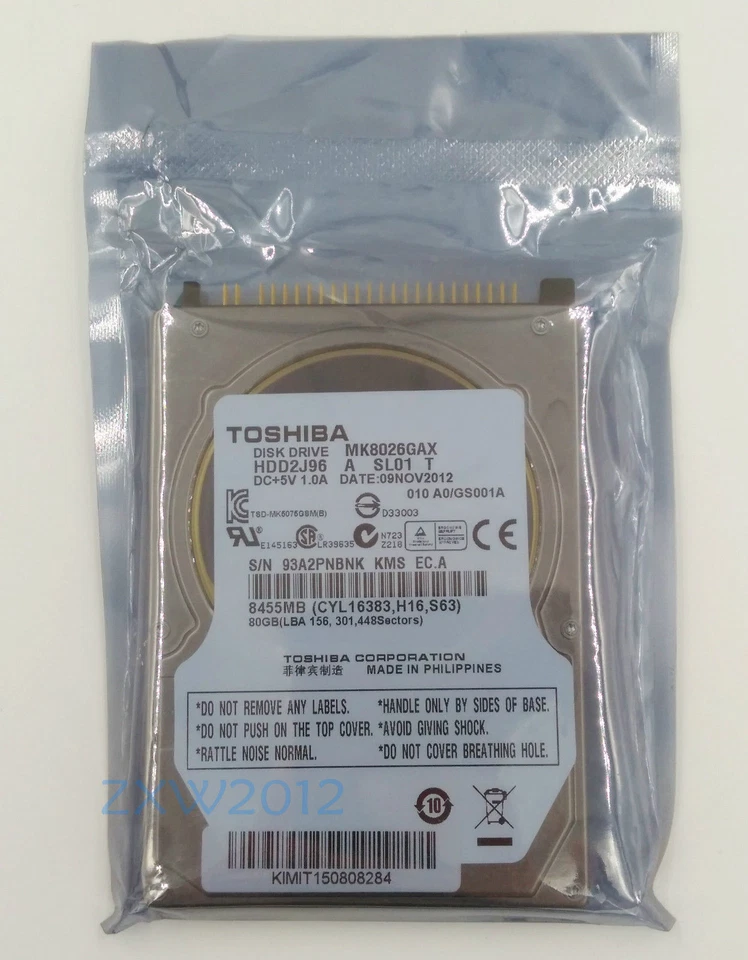 Toshiba MK8026GAX 80 GB, Internal, 5400 RPM, 2.5 "IDE Hard Drive for Laptop Hard - Image 1 of 1