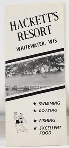Hackett's Resort Brochure. On Whitewater Lake. Whitewater, Wisconsin. - Picture 1 of 3