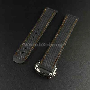 Black Orange Silicone Rubber Watch Strap For Omega Seamaster Aqua Terra 19/20mm - Picture 1 of 7