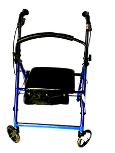Drive Medical Walker Rollator -6" Wheels Fold Up Removable back supports R726BL - Picture 1 of 6
