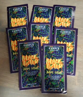 LOT OF PERFECTLY POSH SAMPLES - 9 BODY SCRUB " Black Listed" - Image 1 of 3