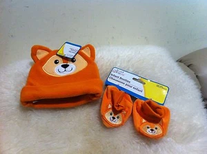 Neu Baby Säugling Welpe Tier Mütze & Stiefeletten Set orange (Größe O - 6 Monate)  - Bild 1 von 2