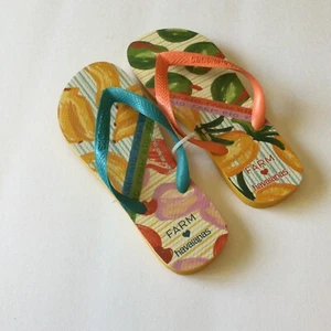 Chanclas HAVAIANAS X FARM RIO NARANJA CÍTRICOS MULTICOLOR TALLA 9/10 NUEVAS - Imagen 1 de 9