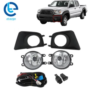 Pair of Fog Lights Bumper Lamps For Toyota Tacoma 2012-2015 w/Switch Bulbs Kits - Picture 1 of 15
