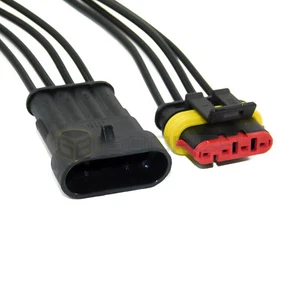 1 x Set Female and Male Connector Plug 4-way 4 pin Waterproof Electrical Wire - Bild 1 von 2