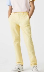 BNWT Lacoste Cotton Linen Chino W32/L34 Slim Fit Yellow Guaranteed Original
