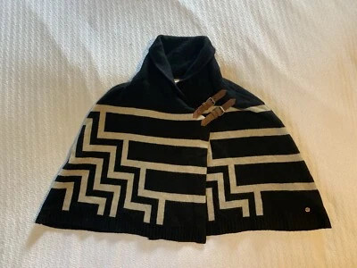 Poncho Levi’s Lana Y Cuero Capa Hebillas Boho Western Cottage Acogedor Otoño Foto 1 de 4