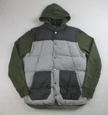 Oakley Ambassador Jacket Mens S Green Gray Winter Hoodie Vest Combo Full Snap - Image 1 of 4
