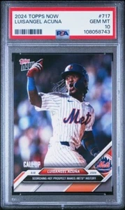 2024 Topps Now MLB 717 Luisangel Acuña Call-Up New York Mets PSA 10 - Imagen 1 de 2
