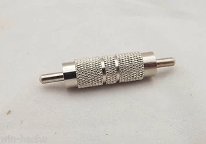 1pcs RCA Male Plug to RCA Male Plug in Series TV AV RF Adapter Connector Brass - Picture 1 of 5