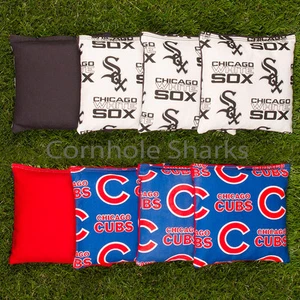 Cornhole Sitzsäcke 8er Set ACA Regulation Bags Chicago Cubs vs White Sox - Bild 1 von 2