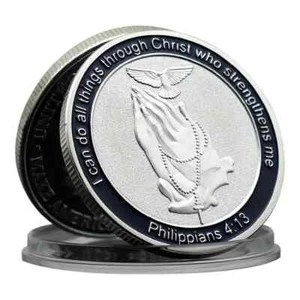 Christian Inspirational Coin Religious Faith Coin With Philippians 4:13 Gift - Picture 1 of 6