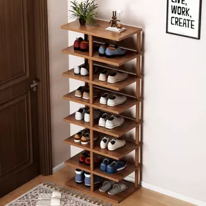 6/8 Tier Vertical Shoe Rack Tall Shoe Tower Storage Shelf Organizer Shoe Tower - Picture 1 of 18