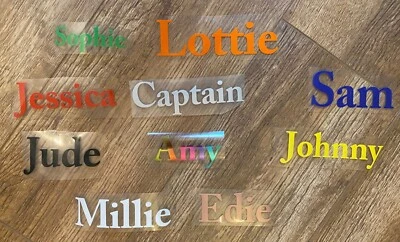 Personalised Iron On Names Transfers Customise Clothes, Bags, T-Shirts, Any Word - Image 1 of 3